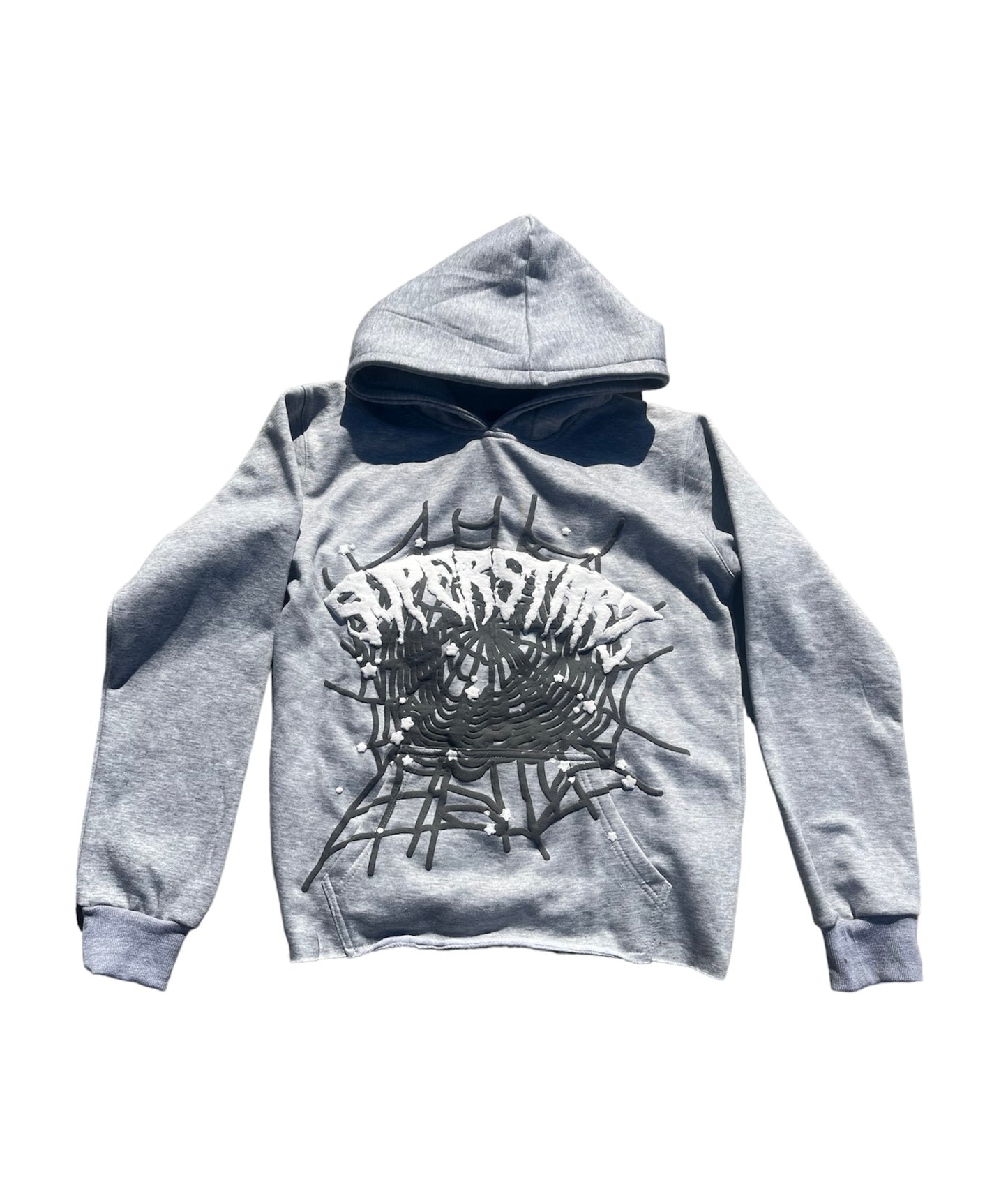 GRAY “WEB” HOODIE – Superstarz US